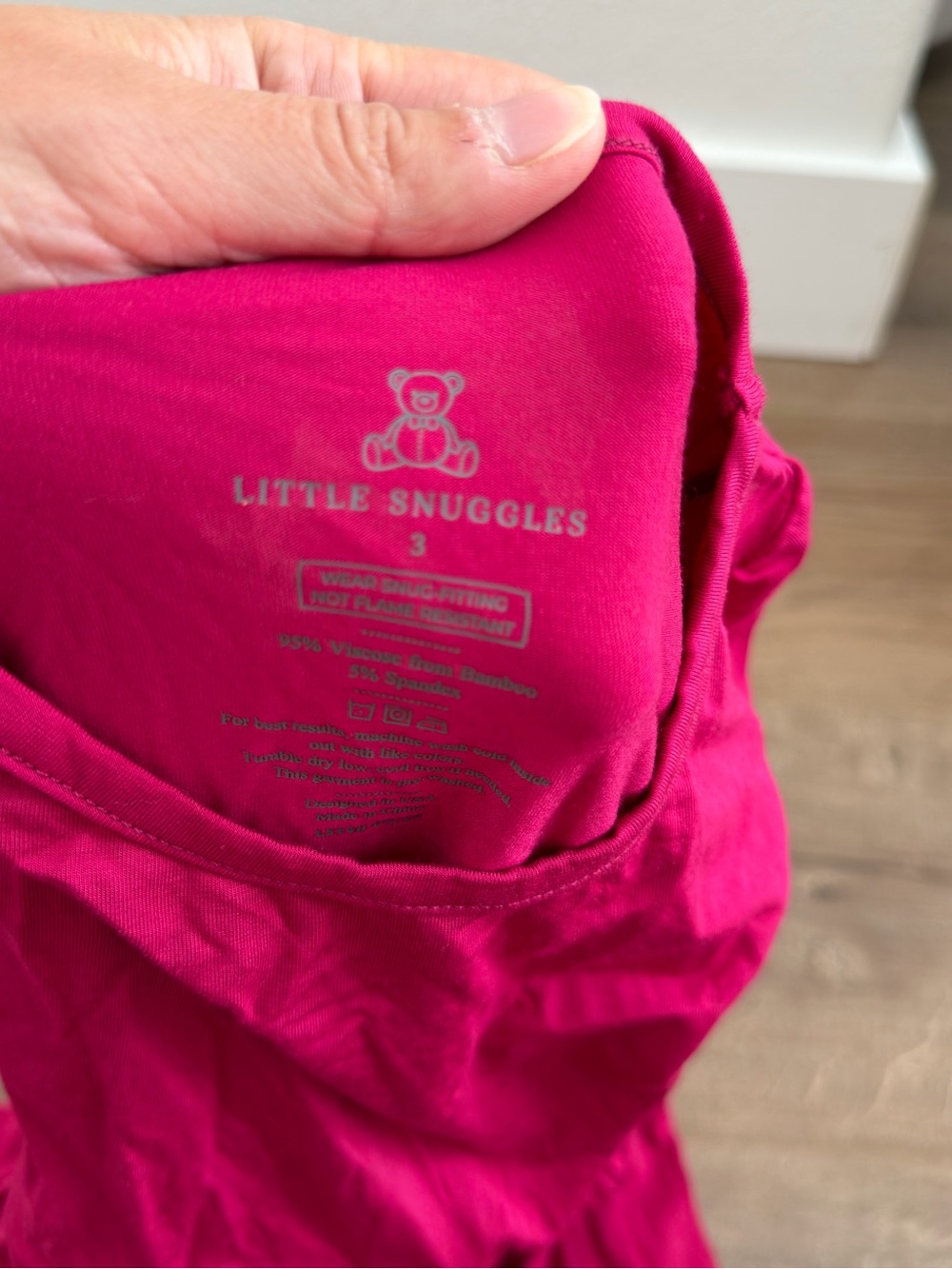 Little Snuggles Bamboo Long Sleeve Pink Magenta Twirl Dress Size 3T Toddler Girl - Picture 2 of 2
